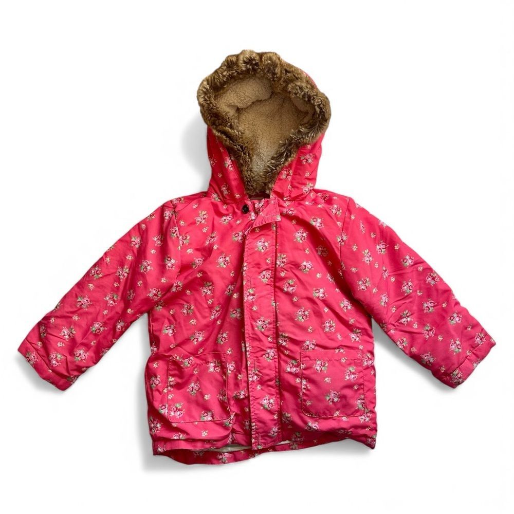 Baby Boden Pink Floral 3-in-1 Hooded Winter Coat Size 3-4 Years